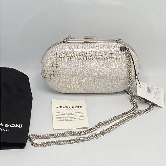 Chiara Boni Alba Metallic Leather Clutch - Picture 1 of 11
